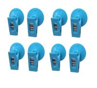 EUETVEXERK Clips de ventosa for coche, organizador interior, soporte extraíble, parasol, cortina, toalla, billete, tarjeta, gancho sujeción for(Blue-8pcs)