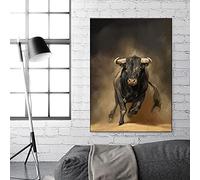 EUEU Lienzo Moderno con Diseño de Animales Abstractos y Colores de Toro, Carteles e Impresiones de Arte de Pared para Salón, Cuadros Decoración de Fotos 50 x 70 cm Sin Marco