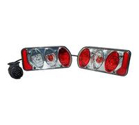 Eufab 11504 - light-set trasera con completa de cristal transparente con cableado y conector 13-pin