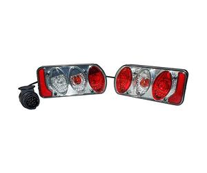 Eufab 11504 - light-set trasera con completa de cristal transparente con cableado y conector 13-pin