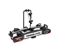 EUFAB Portabicicletas 11523 Premium 2 Plus, Apto para Grandes portones Traseros, Completamente premontado, antirrobo, 2 Bicicletas, Enganche de Remolque, Negro/Gris, (Ancho x Alto x Profundidad),