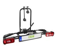 EUFAB Portabicicletas Crow 11563 para Bicicleta eléctrica, parcialmente montado, antirrobo, para 2 Bicicletas, para Enganche de Remolque