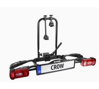 EUFAB Portabicicletas Crow 11563 para Bicicleta eléctrica, parcialmente montado, antirrobo, para 2 Bicicletas, para Enganche de Remolque
