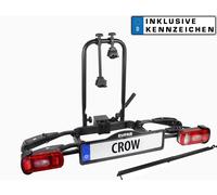 Eufab Portabicicletas Crow para 2 Bicicletas Eléctrica + Rampa + Indicador