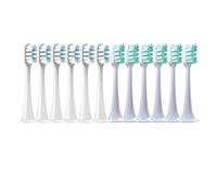 eufeifeiegds 12 cabezales de repuesto for cepillos de dientes eléctricos T300/T500/T700, tapas de cerdas suaves y boquillas for aspiradoras.(6WhiteBlue6Green)