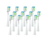 eufeifeiegds 12 cabezales de repuesto for cepillos de dientes eléctricos X3/X3U/X5, cabezales de limpieza de cerdas suaves.(12PCSWhite)