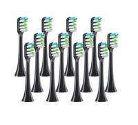 eufeifeiegds 12 cabezales de repuesto for cepillos de dientes eléctricos X3/X3U/X5, cabezales de limpieza de cerdas suaves.(12PCSBlack)