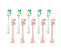 eufeifeiegds 12 cabezales de repuesto for cepillos de dientes eléctricos X3/X3U/X5, cabezales de limpieza de cerdas suaves.(6White6Pink)
