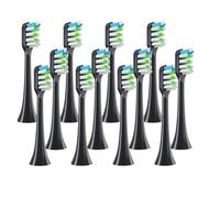 eufeifeiegds 12 cabezales de repuesto for cepillos de dientes eléctricos X3/X3U/X5, cabezales de limpieza de cerdas suaves.(12PCSBlack)