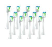 eufeifeiegds 12 cabezales de repuesto for cepillos de dientes eléctricos X3/X3U/X5, cabezales de limpieza de cerdas suaves.(12PCSWhite)