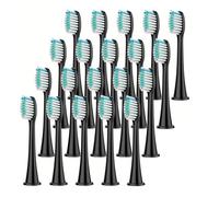 eufeifeiegds Cabezales de cepillo de dientes for cabezales de repuesto, cubierta protectora, cerdas suaves, cabezales de cepillo de dientes eléctrico(Black 20pcs)