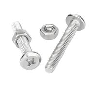 eufeifeiegds M2 .5 M3 M4 M5 M6 M8 M10 304 pernos conectores de muebles acero inoxidable tornillos cabeza plana Phillips y juego tuercas hexagonales completas wefeiegds(4mm,M2.5(30sets))