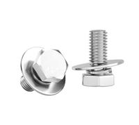 eufeifeiegds M4 M5 M6 M8 M10 304 Acero inoxidable hexagonal externo tornillo de cabeza arandela plana junta resorte perno montaje wefeiegds(M8x16x24mm(5sets))