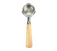 eufeifeiegds Portafiltro de café sin fondo de 51 mm con mango de madera, cesta de filtro de repuesto EC680 EC685, accesorios de barista(Beige)