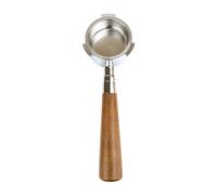 eufeifeiegds Portafiltro de café sin fondo de 51 mm con mango de madera, cesta de filtro de repuesto EC680 EC685, accesorios de barista(Brown)