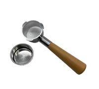 eufeifeiegds Portafiltro sin fondo de 51 mm, salida de 60 mm, 15-20 bar, for cafeteras espresso.(Wood handle)