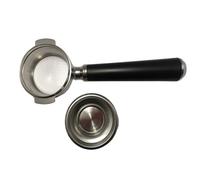 eufeifeiegds Portafiltros E61 Portafiltros interior sin fondo de 58 mm con cesta y mango de madera(Black handle)