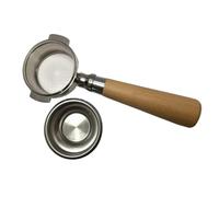 eufeifeiegds Portafiltros E61 Portafiltros interior sin fondo de 58 mm con cesta y mango de madera(Wood handle)