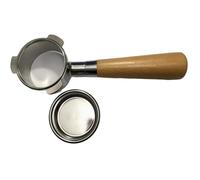 eufeifeiegds Portafiltros sin fondo SUS304, 60 mm, 15-20 bar, for café expreso, mango de madera, interior de 51 mm(Wood handle)