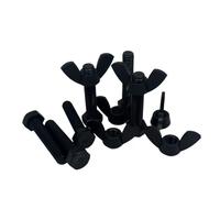 eufeifeiegds TORNILLOS DE FIJACIÓN TOTALMENTE ROSCADOS CABEZA HEXAGONAL PERNO PLÁSTICO NYLON NEGRO CON TUERCAS MARIPOSA M3 M4 M5 M6 M8 M10 M12 wefeiegds(15mm,M5(10sets))