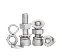eufeifeiegds TORNILLOS DE TORNILLO LLAVE ALLEN VASO CON TUERCAS COMPLETAS HEXAGONALES Y ARANDELAS PLANAS/RESORTE ACERO INOXIDABLE 316 A4 M2 .5 M3 M4 M5 wefeiegds(40mm,M5(5sets))