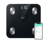 eufy Báscula para peso corporal, báscula digital de baño con Bluetooth, báscula de grasa corporal, 12 medidas, peso/grasa corporal/IMC, análisis de composición corporal de fitness, negro, libras/kg,