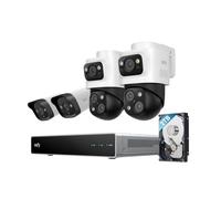 eufy by Anker S4 Camaras de vigilancia PoE NVR MAX | 2 cámaras Bullet-PTZ y 2 Bullet, encuadre y seguimiento IA, búsqueda inteligente de video, luz estroboscópica, 24/7