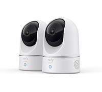eufy byAnker IndoorCam Camara vigilancia WiFi Interior, 2-Pack, 2K | Pan y Tilt, reconocimiento de personas, asistente de voz