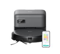 eufy C10 robot aspirador con estación de succión automática, diseño ultraplano 7,2 cm, limpieza alfombras, cepillo extensible para esquinas, vaciado automático, láser y navegación infrarrojos