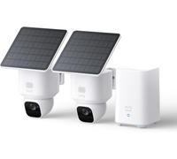 eufy Security SoloCam E30 Camara vigilancia WiFi Exterior, con Energía Solar, Panorámica de 360°, Seguimiento por IA, Claridad 2K, Compatible con HomeBase S380, Sin Cuotas Mensuales, 2 Pack+Homebase2