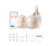 eufy - Extractor de leche portátil S1, extractor de leche eléctrico manos libres con tecnología de calefacción, control de aplicación, ritmo inteligente personalizado, succión de grado hospitalario