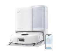 eufy Robot Aspirador Omni E25, Sistema HydroJet, succión Turbo de 20.000 Pa, cepillos desenredantes DuoSpiral, Brazo CornerRover, estación Todo en uno.