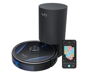 eufy RoboVac LR30 Hybrid+ Robot aspirador y fregasuelo, vaciado auto, 60 días capacidad, navegación láser iPath, 3000 Pa succión, escaneado varios pisos, control avanzado aplicación,funciona con Alexa