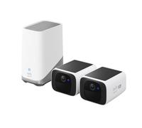 eufy Security SoloCam S220 Cámara de Vigilancia, Wi-Fi, Inalámbrica, Solar, 2 unidades + Homebase3, Resolución 2K, Cámara Solar, Compatible con Alexa, Wifi de 2,4 GHz, sin mensual