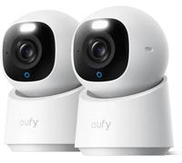 eufy Security E30 Camara vigilancia WiFi Interior, 2-Pack, 4K UHD, Detector IA de Humanos/Mascotas/Ruidos, Seguimiento automático, visión Nocturna, Rotación e inclinación de 360°