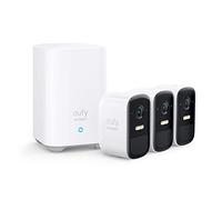 eufy Security, eufyCam 2C Kit de 3 cámaras, cámara de seguridad inalámbrica para exteriores, sistema de seguridad para el hogar, compatibilidad HomeKit, 1080p HD, IP67, visión nocturna, alerta de solo