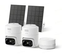 eufy Security eufyCam C37 2-CAM Kit, Seguridad WiFi Exterior, Seguimiento IA 360° con Pan y Tilt, Solar Cámaras 2K, HomeBase Mini, Reconocimiento Facial, Sin Cuotas Mensuales, Visión Nocturna en Color