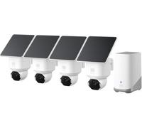 eufy Security eufyCam E42, Kit de 4 cámaras + Homebase3, Giro de 360°, Seguimiento con IA, resolución 4K, inalámbrica, Camara vigilancia WiFi Exterior Solar, sin Costo mensual