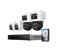 eufy Security S4 Camaras de vigilancia Exterior PoE NVR, 2 cámaras Bullet-PTZ, 2 cámaras Torre, Encuadre y Seguimiento automático IA, búsqueda Inteligente de Video, luz estroboscópica, grabación 24/7