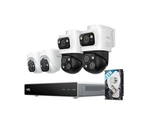 eufy Security S4 Camaras de vigilancia Exterior PoE NVR, 2 cámaras Bullet-PTZ, 2 cámaras Torre, Encuadre y Seguimiento automático IA, búsqueda Inteligente de Video, luz estroboscópica, grabación 24/7