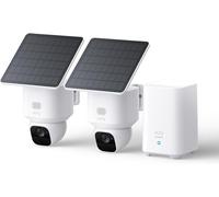 eufy Security SoloCam E30 Camara vigilancia WiFi Exterior, con Energía Solar, Panorámica de 360°, Seguimiento por IA, Claridad 2K, Compatible con HomeBase S380, Sin Cuotas Mensuales, 2 Pack+Homebase2