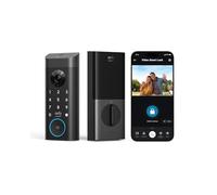 eufy Security Video Smart Lock E330, cámara 3 en 1 + timbre + cerradura de puerta de entrada sin llave de huellas dactilares, cerrojo inteligente Wi-Fi integrado para puerta delantera, bloqueo