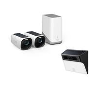 eufyCam S330 (eufyCam 3) + Cámara con Luz Solar de Pared S120 Blanco