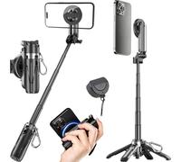 EUG-PRODUCTS Palo selfie con soporte para teléfono móvil, 41,5 cm, extensible con mando a distancia, trípode giratorio de 360 ° para iPhone, Samsung y smartphones Android (negro)
