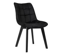 EUGAD 1 x Sillas de Comedor Diseño Vintage Sillas Nórdicas Terciopelo Negro Silla Tapizada con Patas Maderas Silla de Cocina Salón Dormitorio Conferencia 0656BY-1