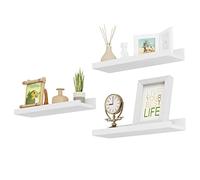 EUGAD 3X Estanterias Pared, Estantes Flotantes Decorativos, Baldas Flotantes Muro para Almacenamiento, Estanteria Blanca Esquinero, 60x12x5 cm