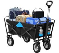EUGAD Carro Playa Plegable Carrito para Jardín de Mano Compras Resistente hasta 80 kg, Aprox.90x44x27cm, Antracita + Turquesa 0009HC