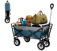 EUGAD Carro Playa Plegable Carrito para Jardín de Mano Compras Resistente hasta 80 kg, Aprox.90x44x27cm, Azul + Gris 0007HC