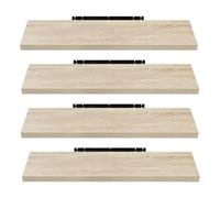 EUGAD Estante Flotante de Pared Retro Estantería de Pared Madera Colgar Libro CD Juego de 4 para Salon Dormitorio 100cm Roble 0118QJ-4