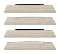 EUGAD Estante Flotante de Pared Retro Estantería de Pared Madera Colgar Libro CD Juego de 4 para Salon Dormitorio 100cm Sonoma Roble 0041QJ-4
